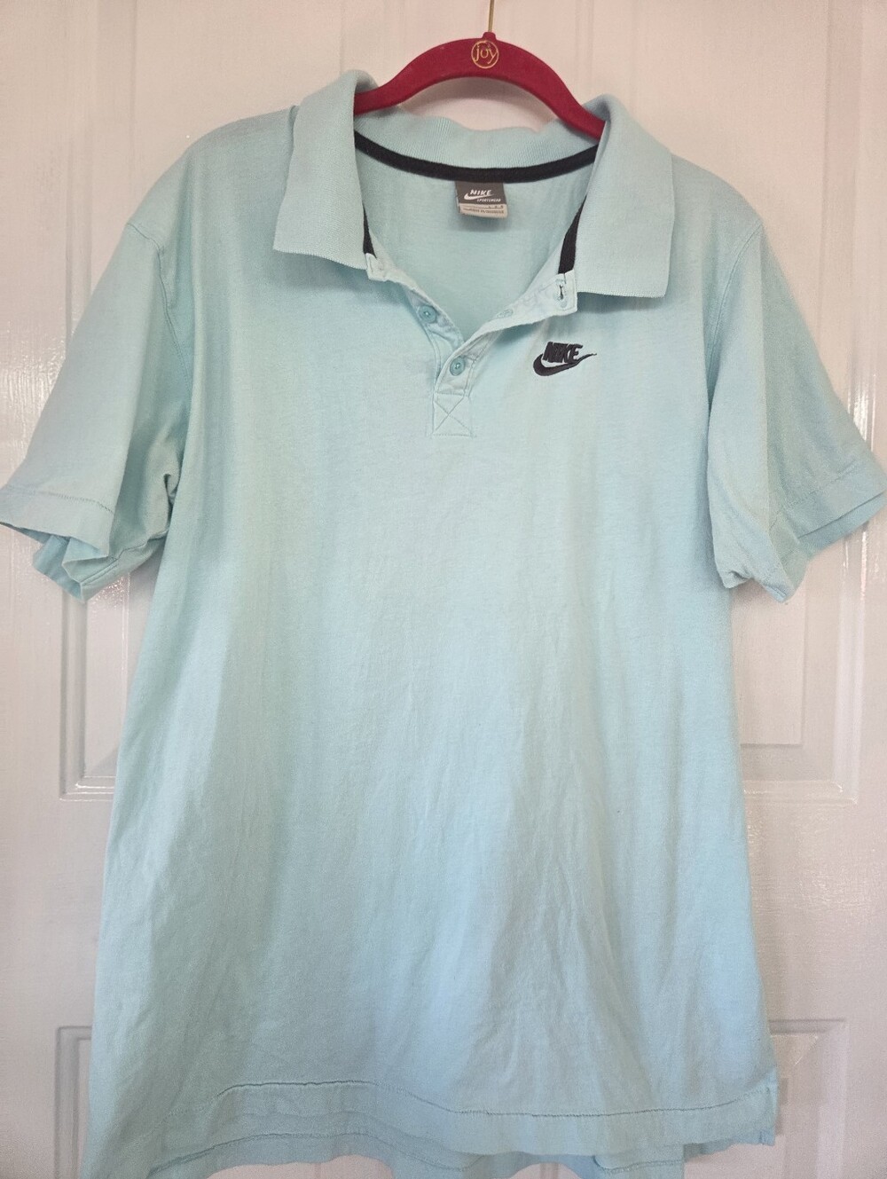 Nike Men’s Mint Blue Polo Athketic Shirt with Embroidered Logo sz L